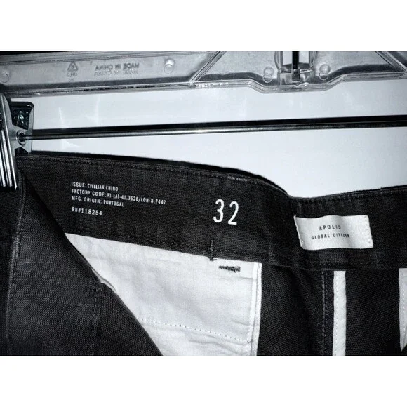 Apolis Global Citizen‎ Men's Cotton Linen Civilian Chino Pants Gray 32x30 - Picture 5 of 10